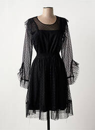 Robe mi-longue manches longues manches longues noir MONACO COLLECTION femme