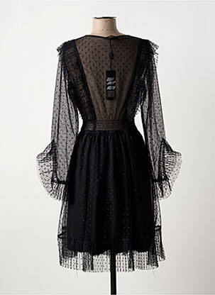 Robe mi-longue manches longues manches longues noir MONACO COLLECTION femme