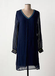Robe mi-longue manches longues manches longues bleu CREAM femme
