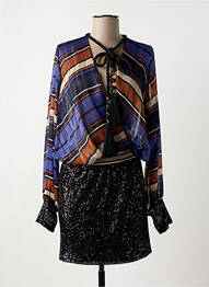 Robe mi-longue manches longues manches longues bleu MY STORY femme