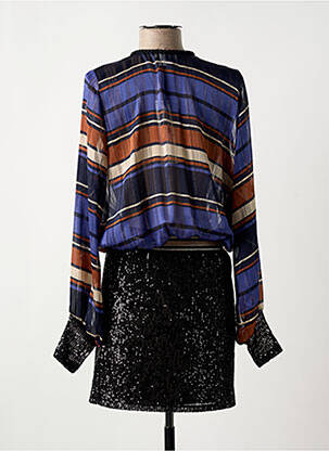 Robe mi-longue manches longues manches longues bleu MY STORY femme