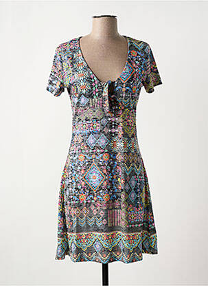 Robe courte manches courtes manches courtes gris PEACE + LOVE femme