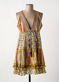 Robe courte sans manche sans manche orange PEACE + LOVE femme