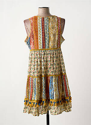 Robe courte sans manche sans manche orange PEACE + LOVE femme