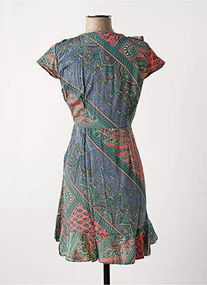 Robe courte manches courtes manches courtes vert PEACE + LOVE femme