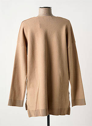 Pull tunique finition bords-côtes manches longues beige RINO & PELLE femme