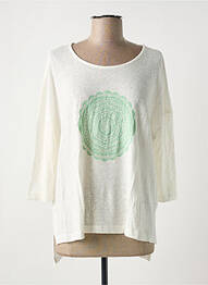 Top stretch manches 3/4 blanc CREAM femme