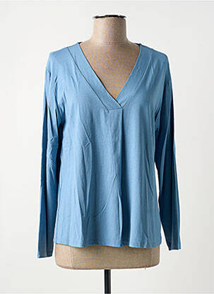 T-shirt manches longues manches longues bleu MALOKA femme