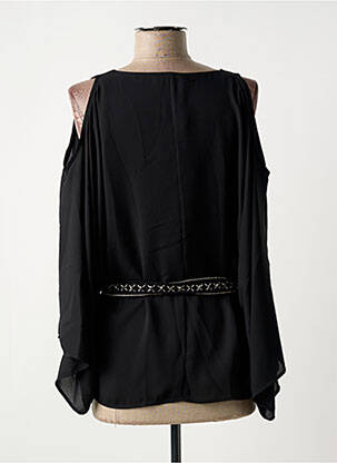 Top coupe cintrée manches longues noir MONACO COLLECTION femme