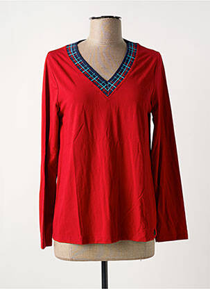 T-shirt manches longues manches longues rouge MALOKA femme