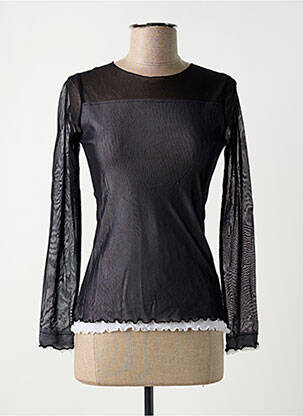 Top coupe cintrée manches longues noir POUSSIERE D'ETOLE femme