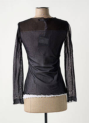 Top coupe cintrée manches longues noir POUSSIERE D'ETOLE femme