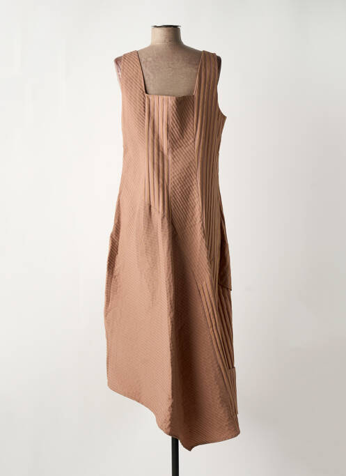 Robe longue beige LAUREN VIDAL pour femme