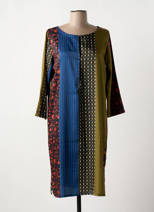 Robe mi-longue vert LA FEE MARABOUTEE pour femme