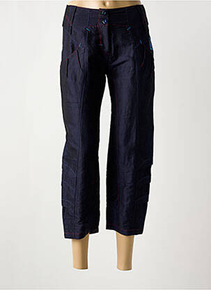 Pantacourt coupe droite taille normale bleu AVENTURES DES TOILES femme
