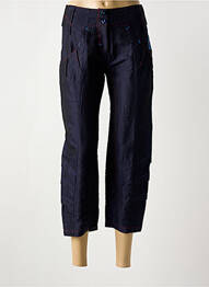 Pantacourt coupe droite taille normale bleu AVENTURES DES TOILES femme