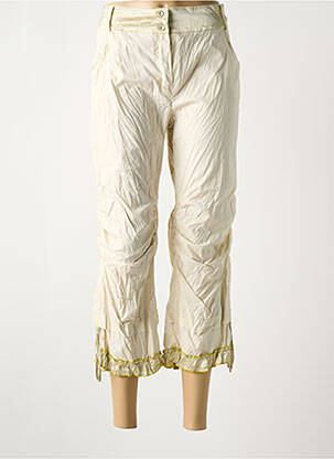 Pantacourt coupe droite taille normale beige POUSSIERE D'ETOLE femme
