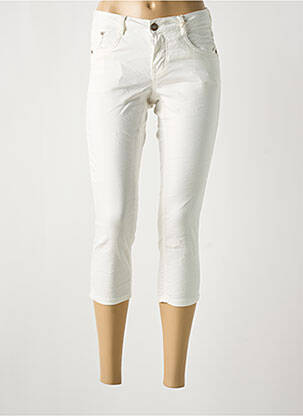 Pantacourt stretch taille normale blanc CREAM femme