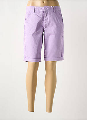 Bermuda fermeture zippée sous rabat avec crochet taille normale violet CREAM femme