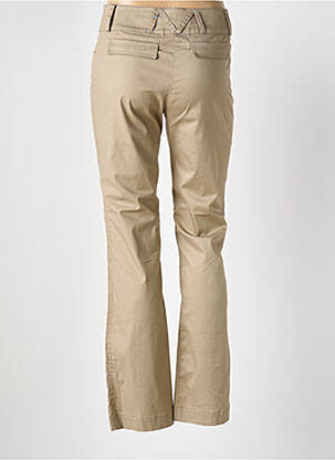 Pantalon flare fermeture zippée sous rabat boutonné taille haute marron POUSSIERE D'ETOLE femme