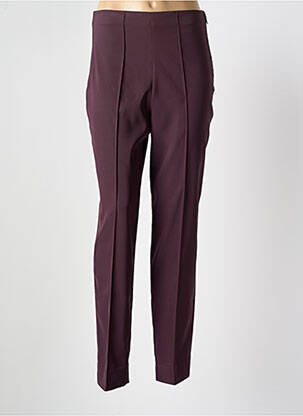 Pantalon slim taille haute taille haute rouge LAUREN VIDAL femme