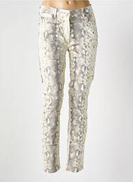 Pantalon slim tissage enduit taille normale beige LAUREN VIDAL femme
