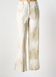 Pantalon large tissage popeline taille haute beige ROSA ROSAM femme