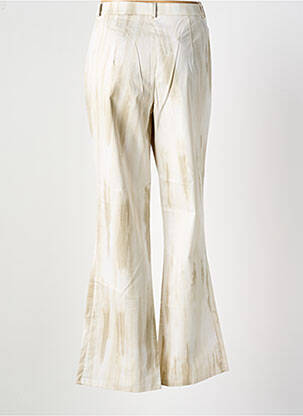 Pantalon large tissage popeline taille haute beige ROSA ROSAM femme