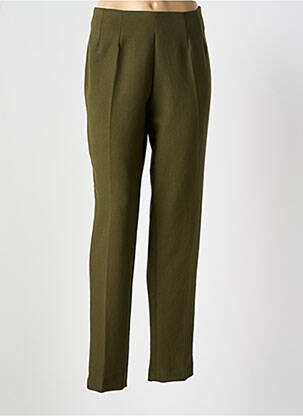 Pantalon slim stretch taille haute vert COCO MENTHE femme
