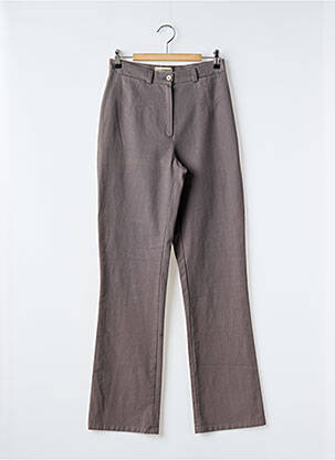 Pantalon droit tissage popeline taille haute gris ROSA ROSAM femme