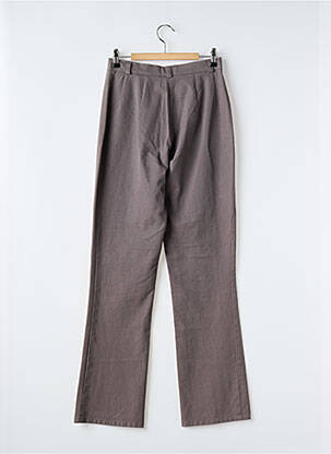 Pantalon droit tissage popeline taille haute gris ROSA ROSAM femme