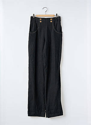 Pantalon droit taille à pinces taille haute noir ROSA ROSAM femme