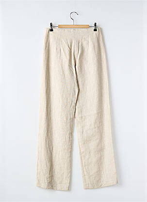 Pantalon droit taille à pinces taille haute beige COCO MENTHE femme