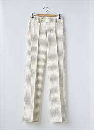 Pantalon chino fermeture zippée sous rabat avec crochet taille normale beige VERTIGO femme