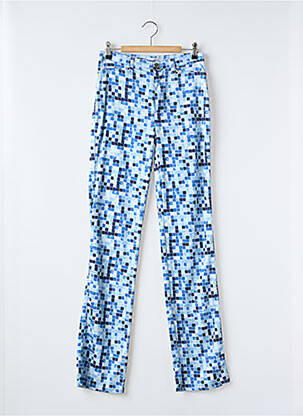 Pantalon slim tissage popeline taille normale bleu VERTIGO femme