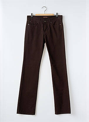Jeans coupe droite stretch taille normale marron VERTIGO femme