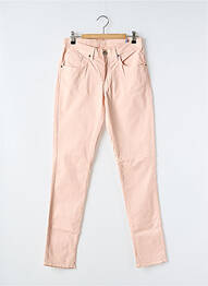 Pantalon slim tissage popeline taille normale rose IMPAQT femme