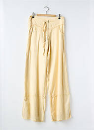 Pantalon large tissage crêpe taille haute beige BANDE ORIGINALE femme