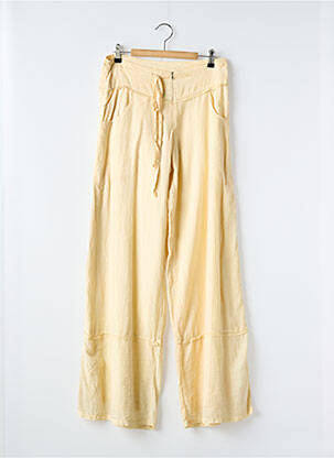 Pantalon large tissage crêpe taille haute beige BANDE ORIGINALE femme