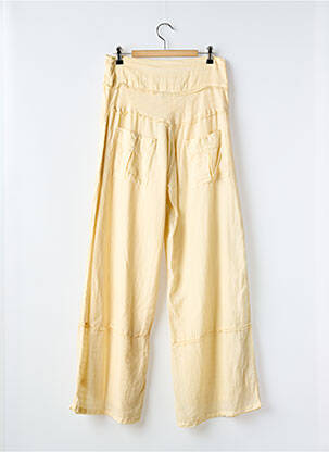 Pantalon large tissage crêpe taille haute beige BANDE ORIGINALE femme