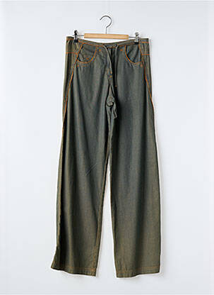 Pantalon large fermeture zippée sous rabat boutonné taille normale bleu BANDE ORIGINALE femme