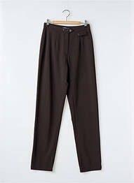 Pantalon slim stretch taille haute marron ROSA ROSAM femme