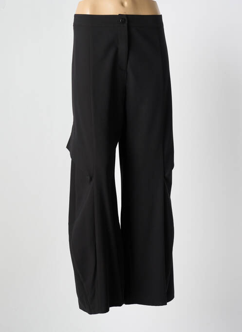 Pantalon large fermeture zippée sous rabat boutonné taille haute noir LAUREN VIDAL femme
