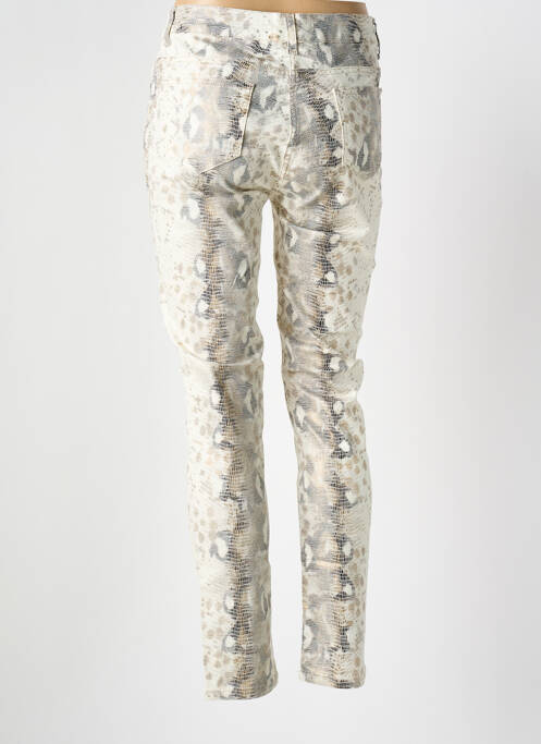 Pantalon slim tissage enduit taille normale beige LAUREN VIDAL femme