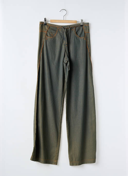Pantalon large fermeture zippée sous rabat boutonné taille normale bleu BANDE ORIGINALE femme
