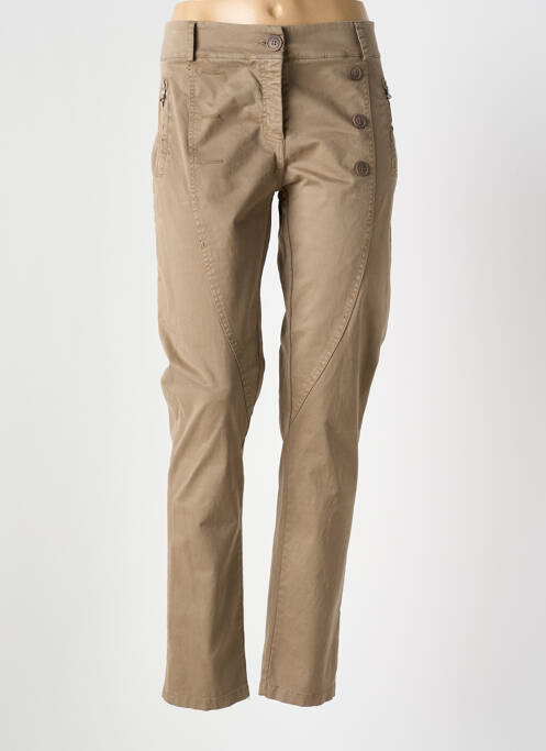 Pantalon chino marron LA FEE MARABOUTEE pour femme