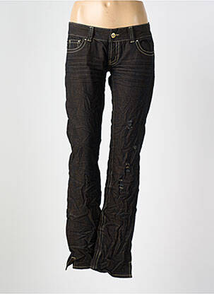 Jeans coupe slim effet usé délavé noir E&L femme