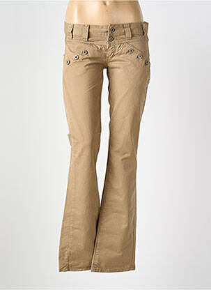Jean coupe flare taille basse taille basse marron E&L femme