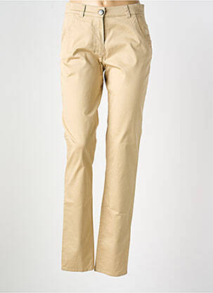 Pantalon slim tissage popeline taille normale beige AVENTURES DES TOILES femme