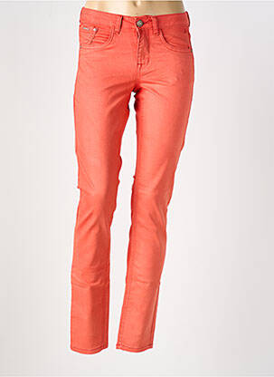 Jeans coupe slim stretch taille basse orange CREAM femme